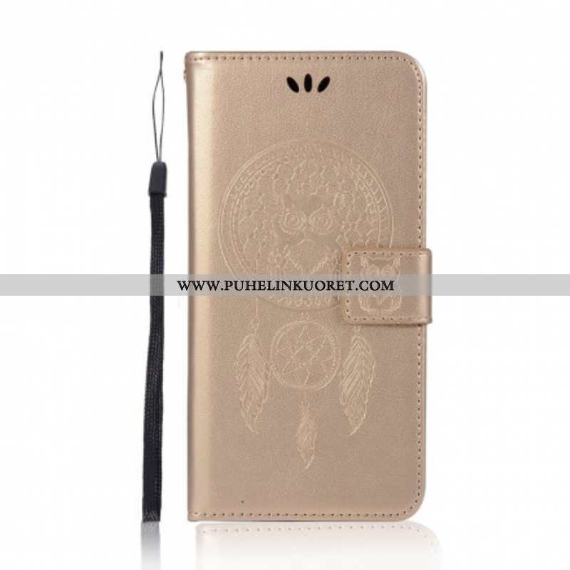 Nahkakotelo Xiaomi Redmi Note 10 Pro Nahkaefekti Dreamcatcher Owl