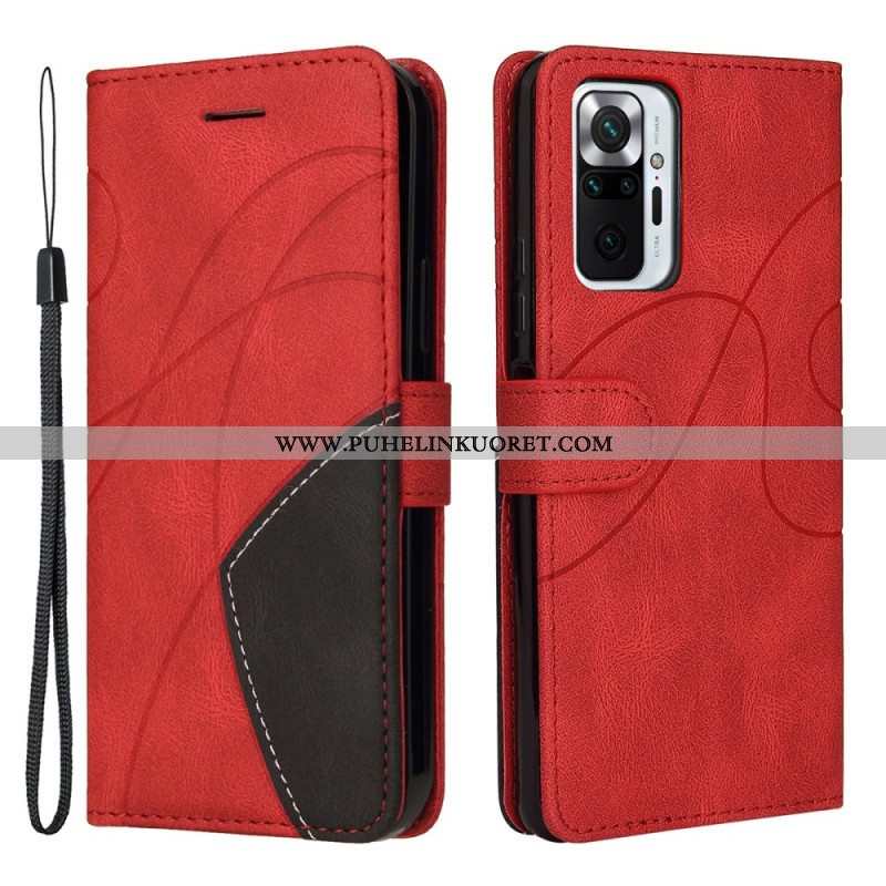 Kotelot Xiaomi Redmi Note 10 Pro Kaksisävyinen Signature Faux Leather