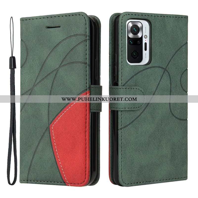 Kotelot Xiaomi Redmi Note 10 Pro Kaksisävyinen Signature Faux Leather