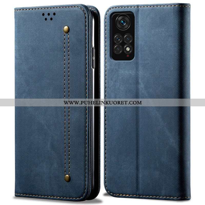 Puhelinkuoret Xiaomi Redmi Note 11 / 11S Kotelot Flip Denim Kangas