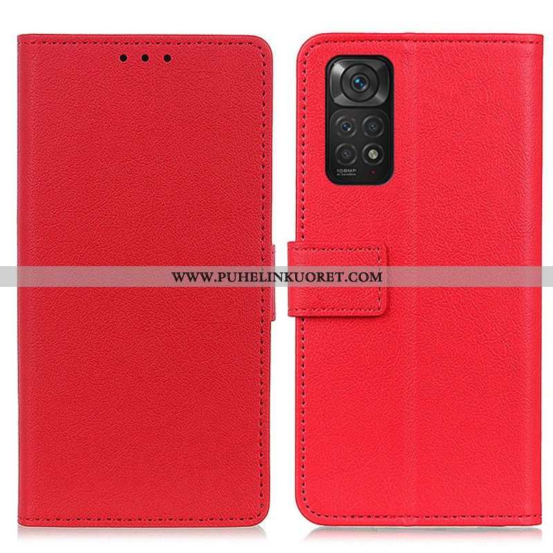 Nahkakotelo Xiaomi Redmi Note 11 / 11S Premium Lychee Faux Leather