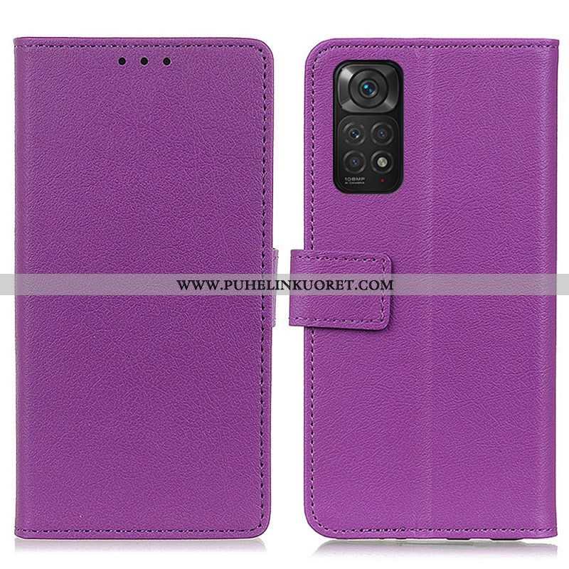 Nahkakotelo Xiaomi Redmi Note 11 / 11S Premium Lychee Faux Leather