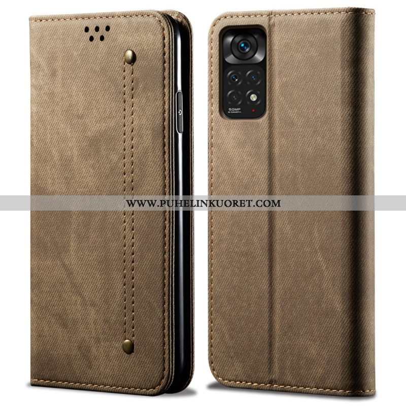 Puhelinkuoret Xiaomi Redmi Note 11 Pro / 11 Pro 5G Kotelot Flip Denim Kangas