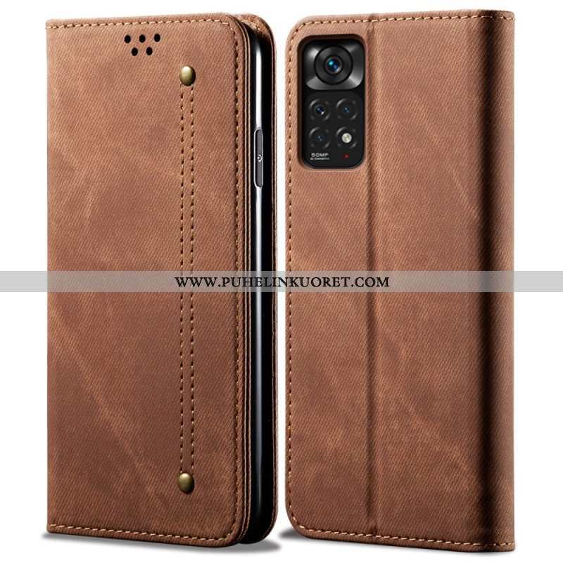 Puhelinkuoret Xiaomi Redmi Note 11 Pro / 11 Pro 5G Kotelot Flip Denim Kangas