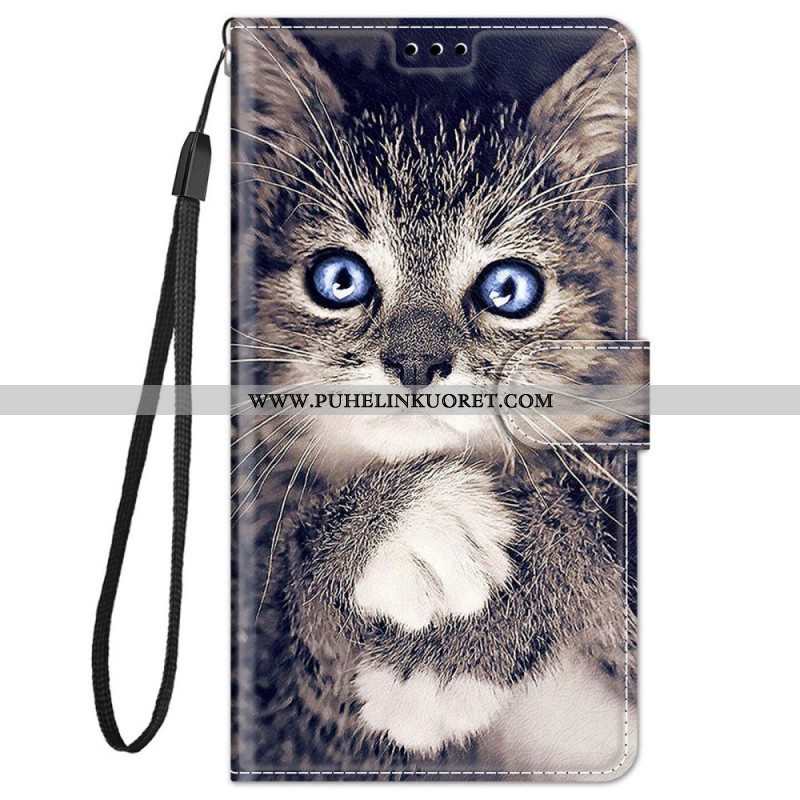 Flip Case Xiaomi Redmi Note 11 Pro Plus 5G Suojaketju Kuori Thong Cat Fan