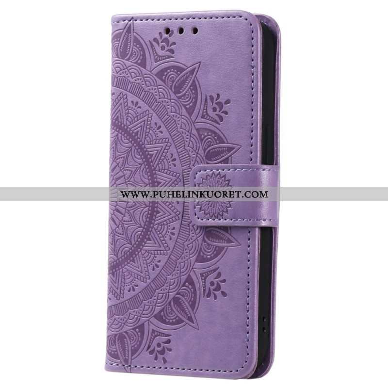 Kotelot Xiaomi Redmi Note 12 4G Mandala-aurinko Kaulanauhalla