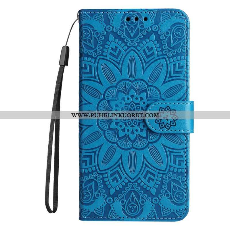 Nahkakotelo Xiaomi Redmi Note 12 5G Suojaketju Kuori Mandala-koriste Hihnalla