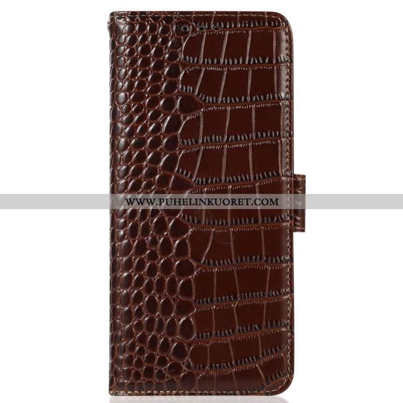 Nahkakotelo Xiaomi Redmi Note 12 5G Crocodile Style Rfid