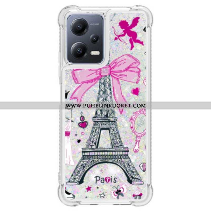 Kuori Xiaomi Redmi Note 12 5G Eiffel-tornin Paljetteja