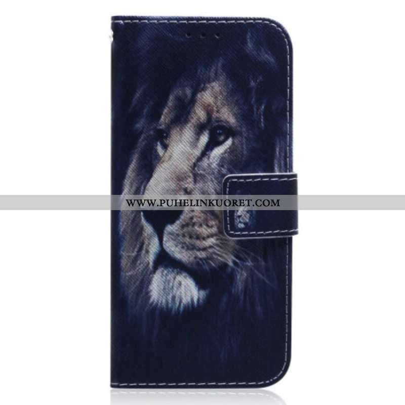 Kotelot Xiaomi Redmi Note 12 5G Suojaketju Kuori Dreaming Lion Hihnalla