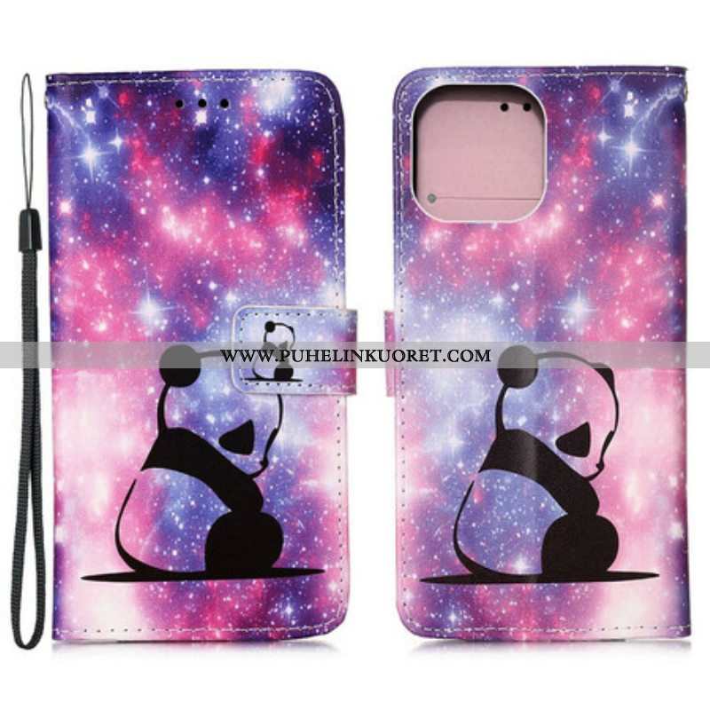 Flip Case iPhone 13 Mini Panda Galaxy