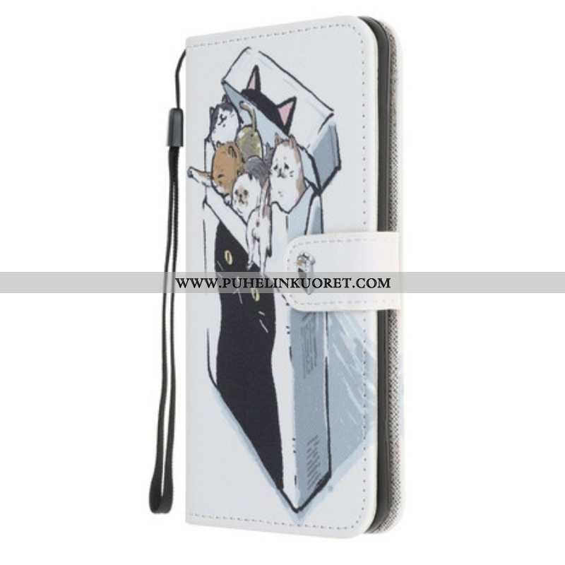 Flip Case iPhone 13 Mini Suojaketju Kuori Toimitus Thong Cats