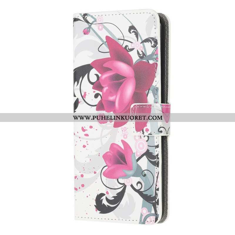 Flip Case iPhone 13 Mini Trooppiset Kukat