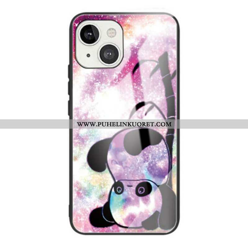 Case iPhone 13 Mini Panda Ja Bambu Karkaistu Lasi