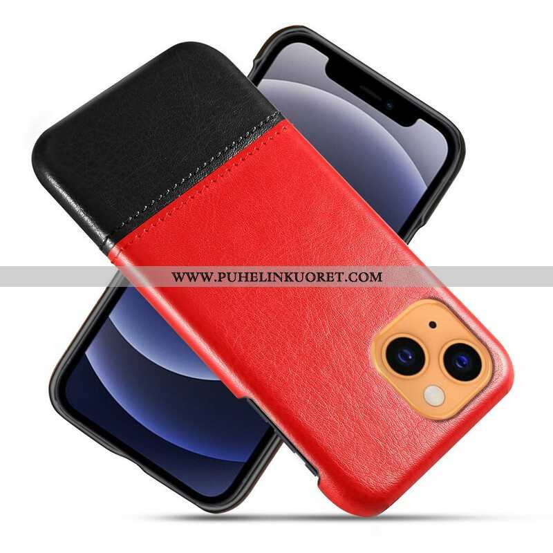 Case iPhone 13 Mini Ksq Kaksisävyinen Nahkaefekti