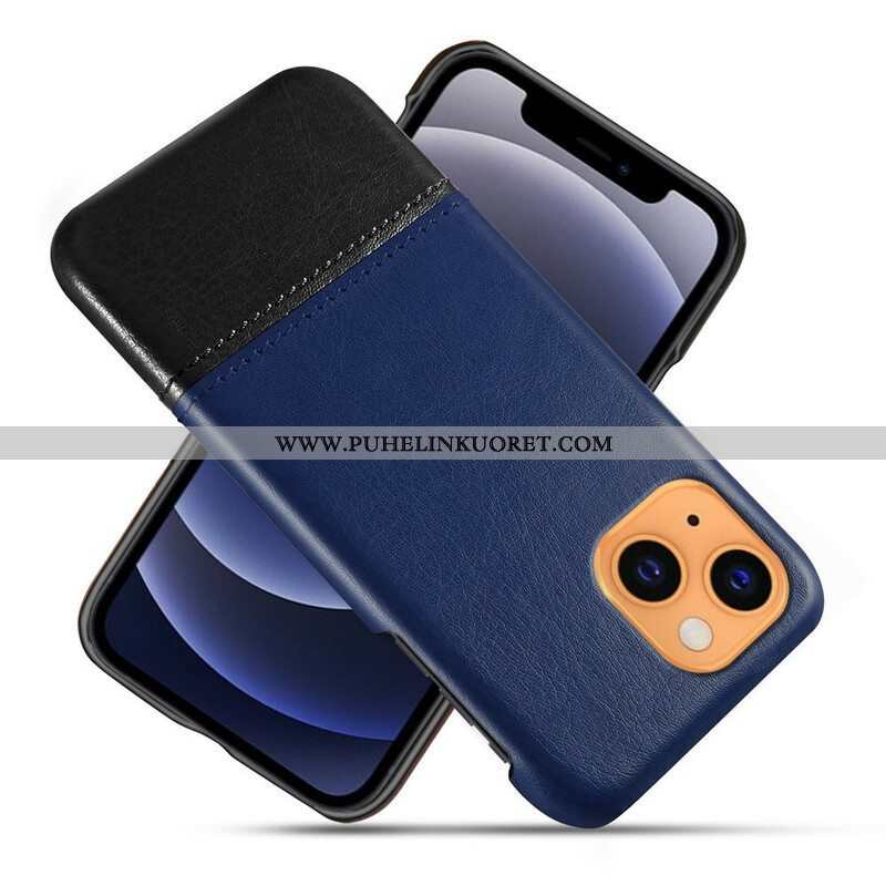 Case iPhone 13 Mini Ksq Kaksisävyinen Nahkaefekti