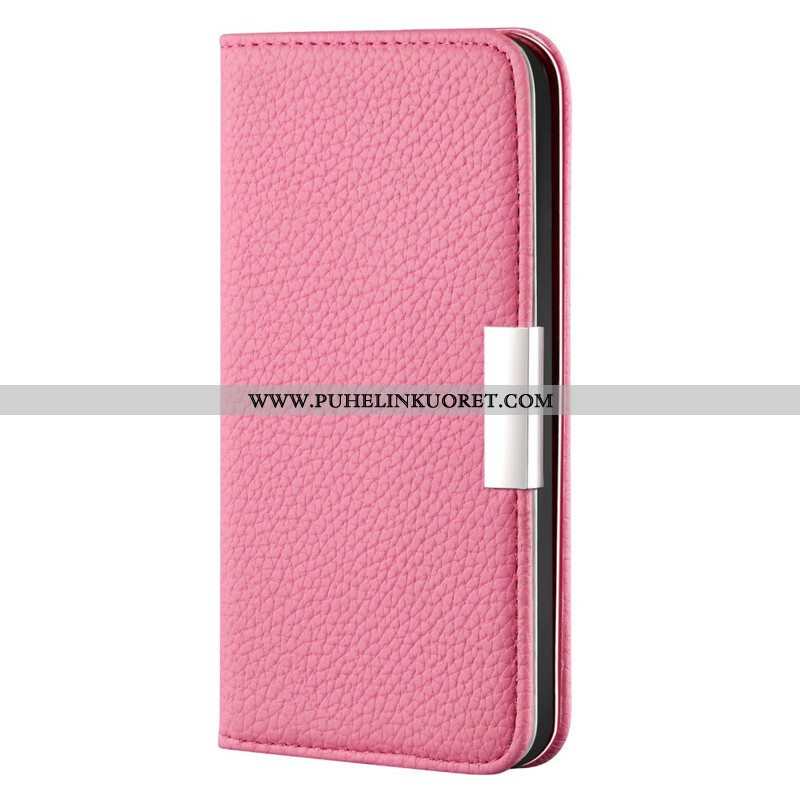 Puhelinkuoret iPhone 13 Mini Kotelot Flip Keinonahka Litchi Ultra Chic