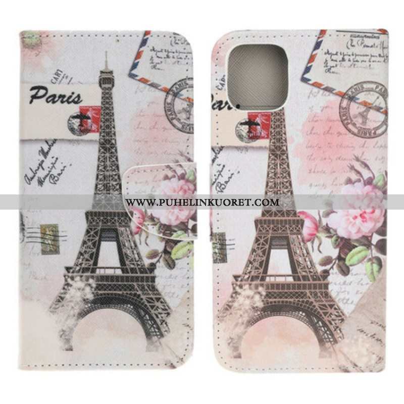 Kotelot iPhone 13 Mini Retro Eiffel-torni