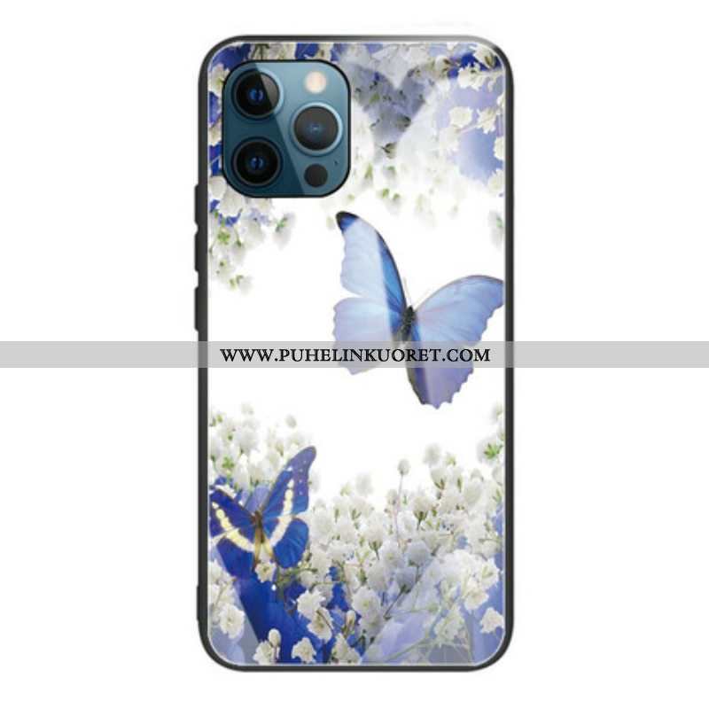 Kuori iPhone 13 Pro Butterflies Design Karkaistu Lasi