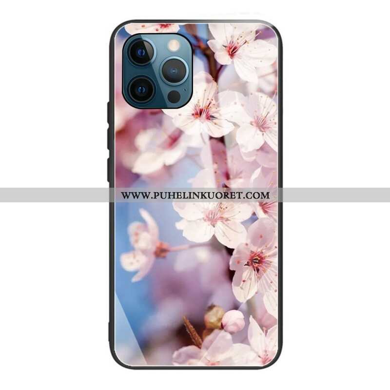 Kuori iPhone 13 Pro Karkaistu Lasi Realistiset Kukat