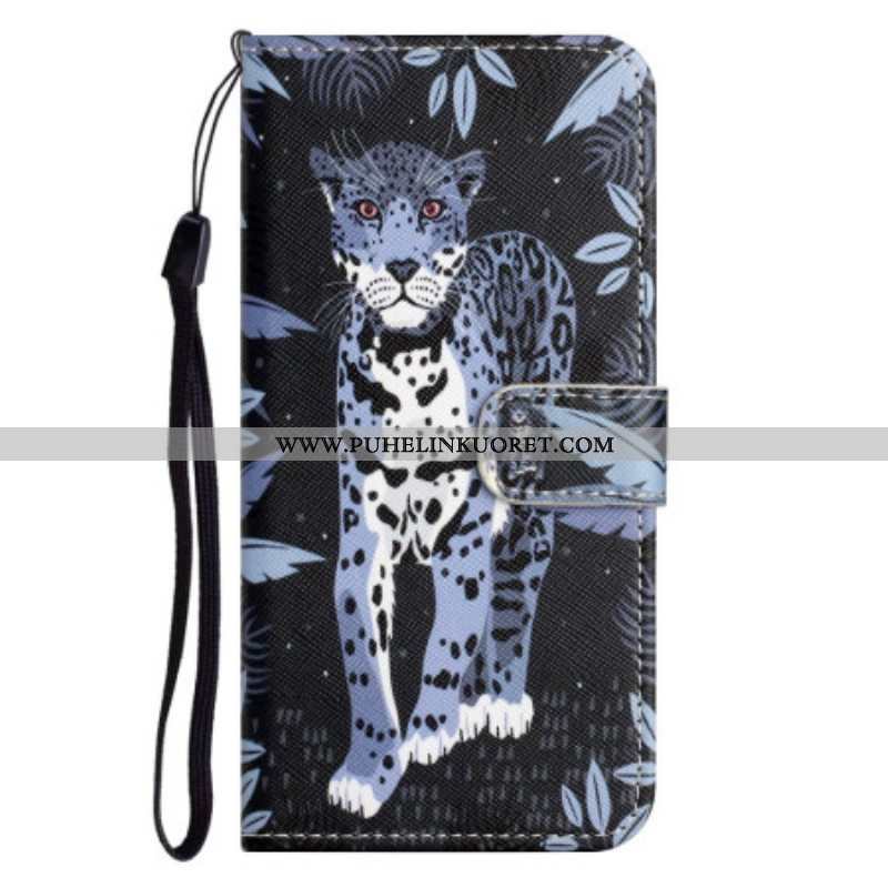 Kotelot iPhone 14 Plus Suojaketju Kuori Strappy Leopard