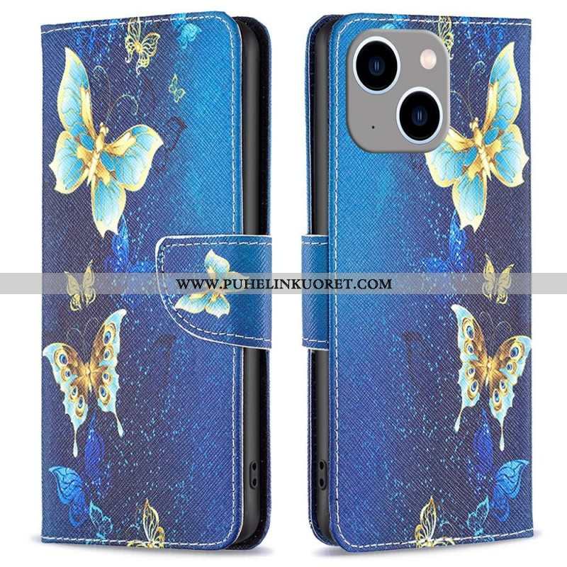 Flip Case iPhone 14 Plus Maailman Perhoset