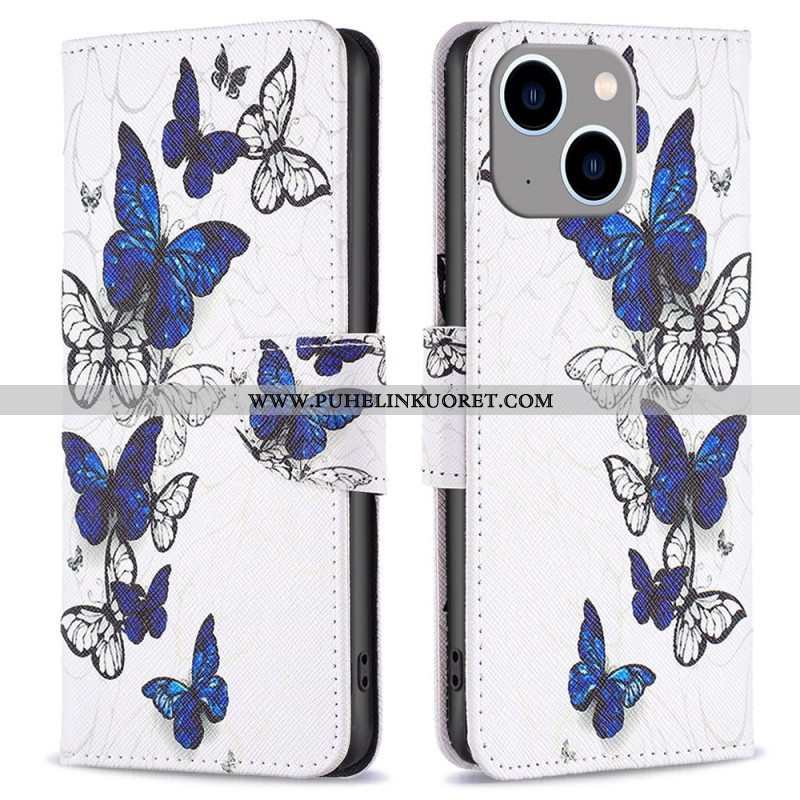 Flip Case iPhone 14 Plus Maailman Perhoset