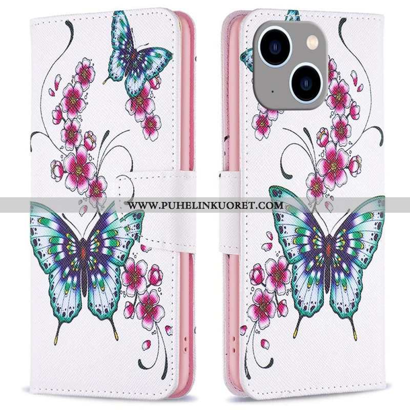 Flip Case iPhone 14 Plus Maailman Perhoset