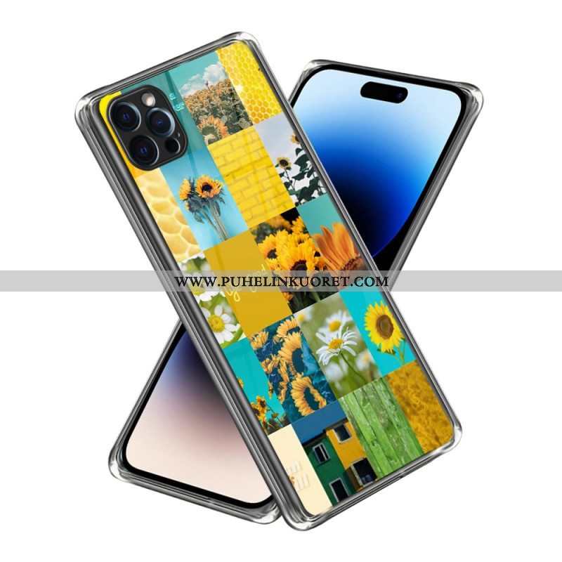 Case iPhone 14 Pro Max Voimakkaat Auringonkukat