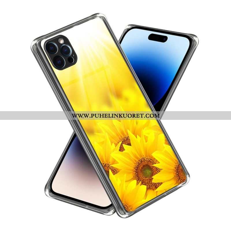 Case iPhone 14 Pro Max Voimakkaat Auringonkukat