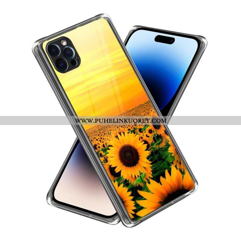 Case iPhone 14 Pro Max Voimakkaat Auringonkukat