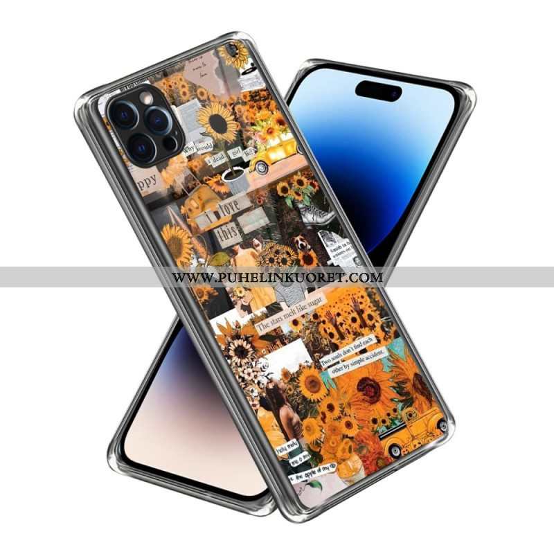 Case iPhone 14 Pro Max Voimakkaat Auringonkukat