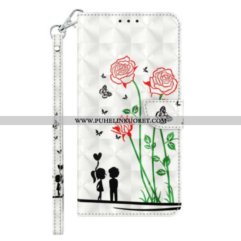 Kotelot iPhone 14 Suojaketju Kuori Lanyard Love Dandelions