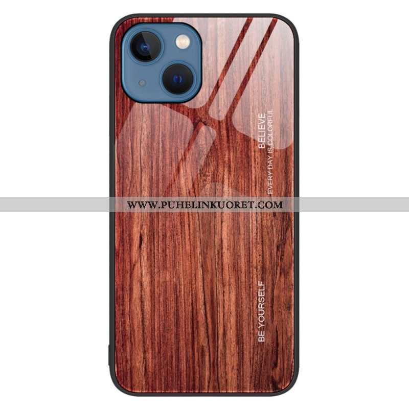 Kuori iPhone 14 Wood Design Karkaistu Lasi