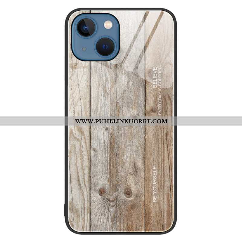 Kuori iPhone 14 Wood Design Karkaistu Lasi