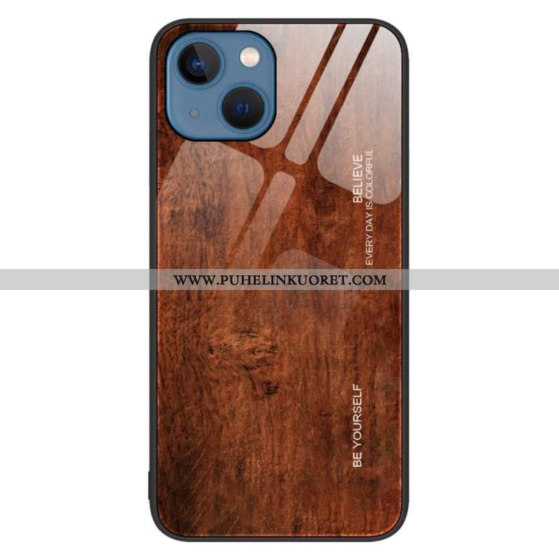 Kuori iPhone 14 Wood Design Karkaistu Lasi