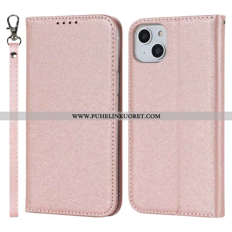 Puhelinkuoret iPhone 14 Suojaketju Kuori Kotelot Flip Strappy Silkki