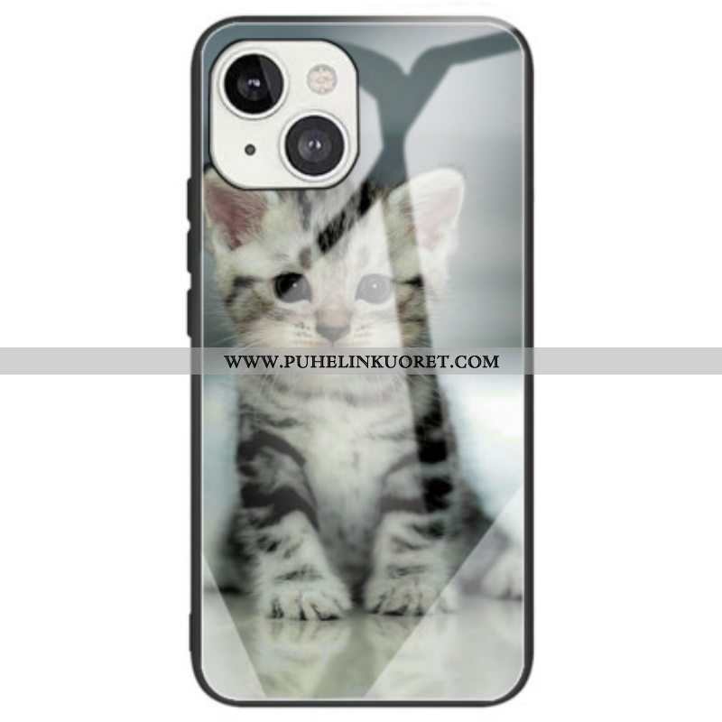 Kuori iPhone 14 Kitten Karkaistu Lasi