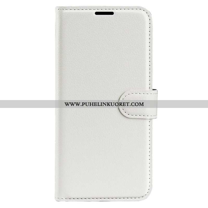 Kotelot iPhone 15 Plus Classic Litchi Faux Leather