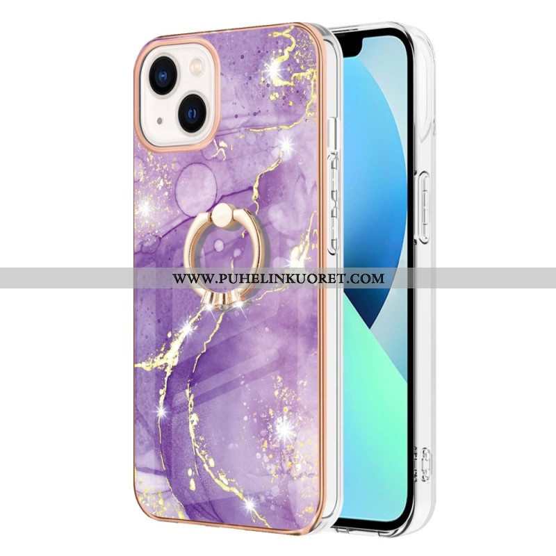 Case iPhone 15 Plus Marmori-tyyli Tukirenkaalla