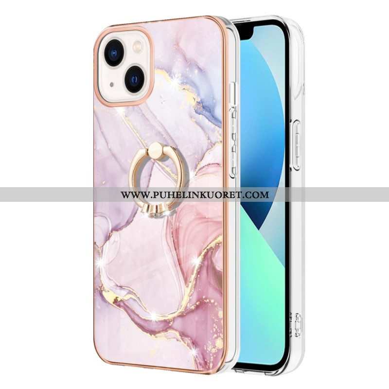 Case iPhone 15 Plus Marmori-tyyli Tukirenkaalla