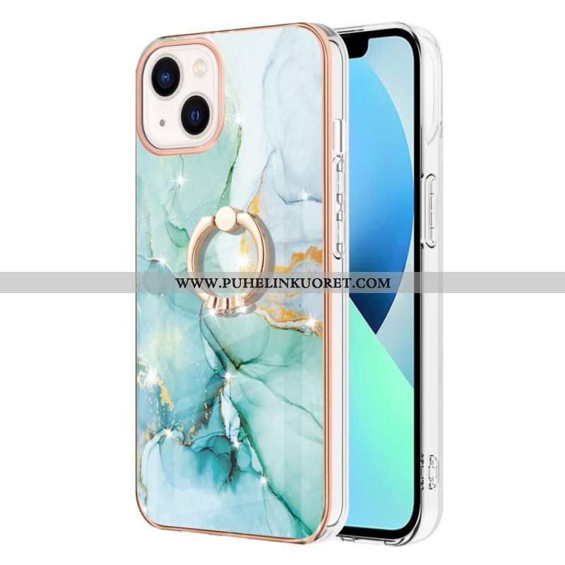 Case iPhone 15 Plus Marmori-tyyli Tukirenkaalla