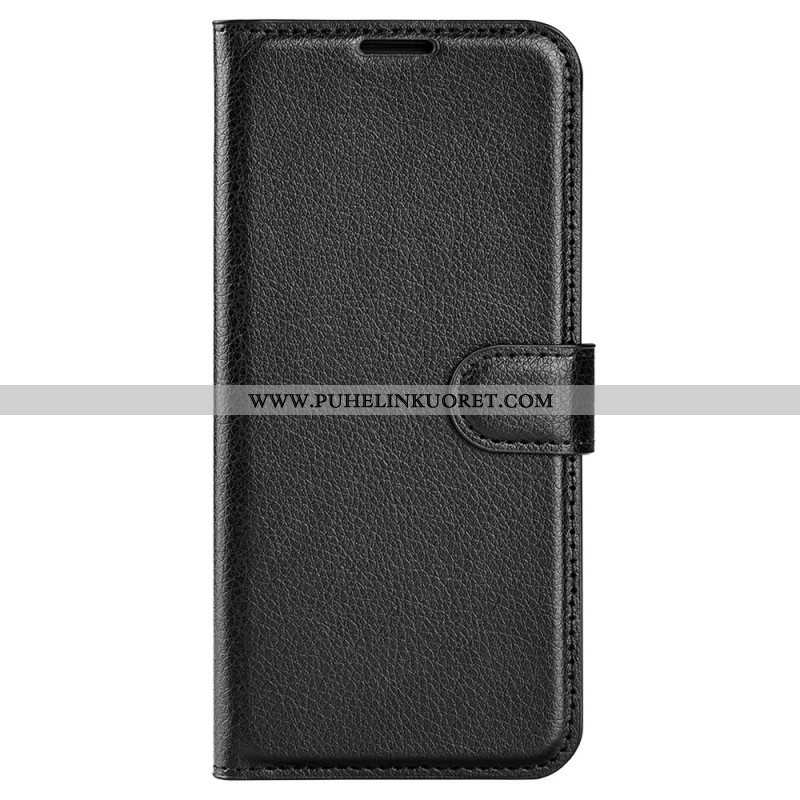 Kotelot iPhone 15 Pro Max Classic Litchi Faux Leather