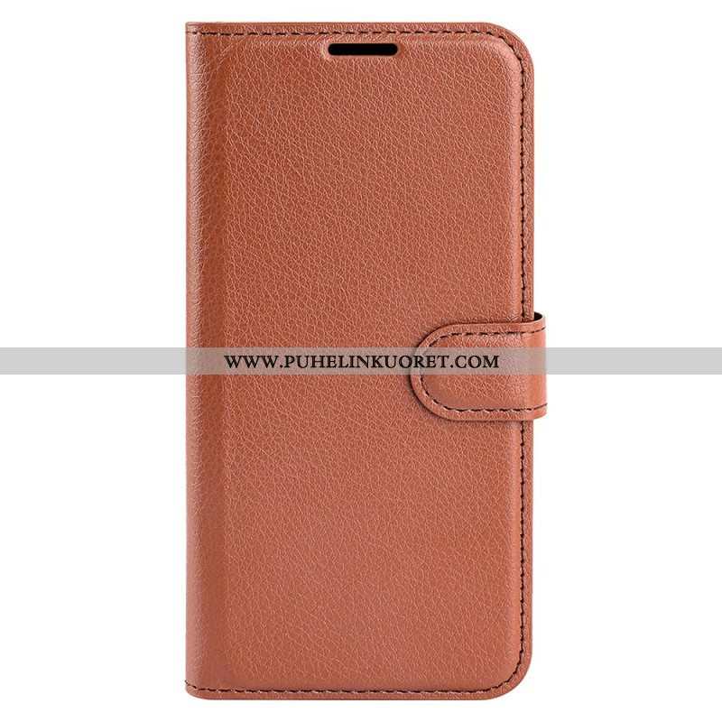 Kotelot iPhone 15 Pro Max Classic Litchi Faux Leather