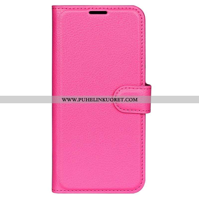 Kotelot iPhone 15 Pro Classic Litchi Faux Leather