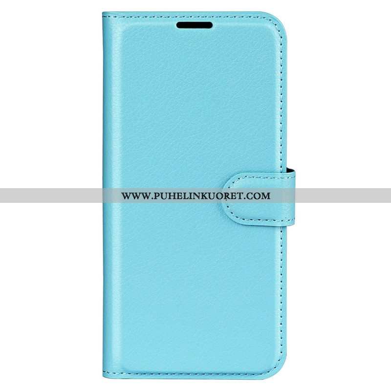 Kotelot iPhone 15 Pro Classic Litchi Faux Leather