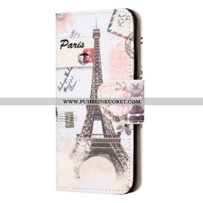 Kotelot iPhone 15 Vintage Eiffel-torni