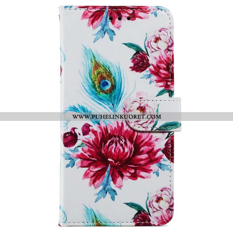 Kotelot iPhone 15 Suojaketju Kuori Liberty Flowers Hihnalla