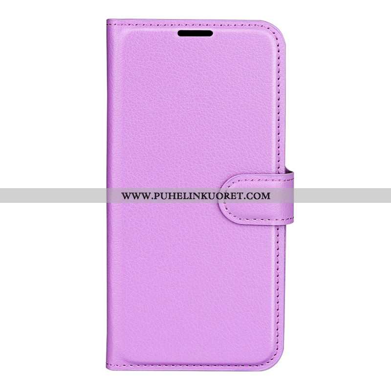 Kotelot Oneplus 12 5g Classic Litchi Faux Leather Suojakuori