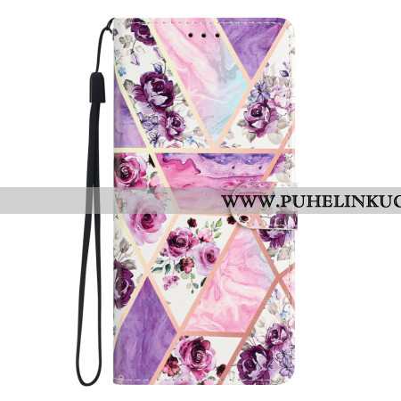 Kotelot Oppo A98 5g Purppuraisia Kukkia Hihnalla